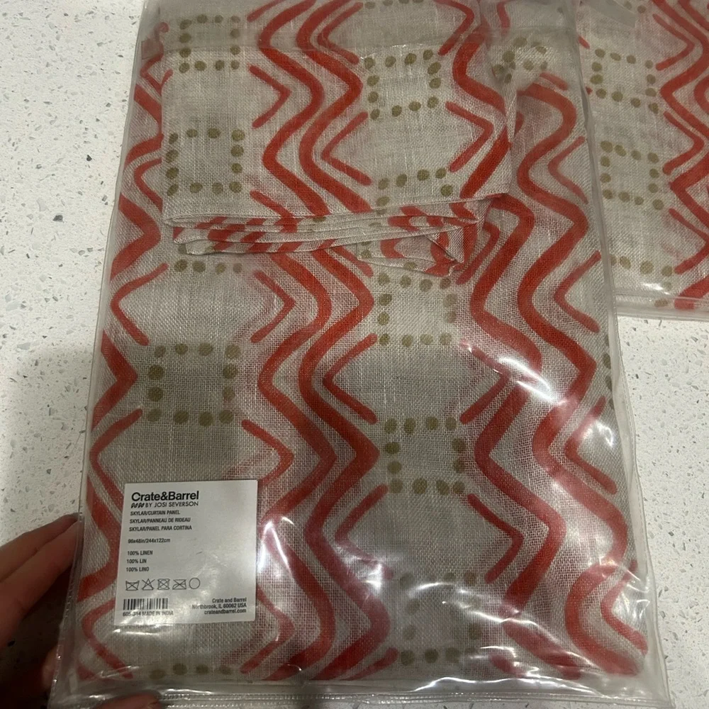 Crate & Barrel by Josi Severson Linen Curtains Set of 2 96